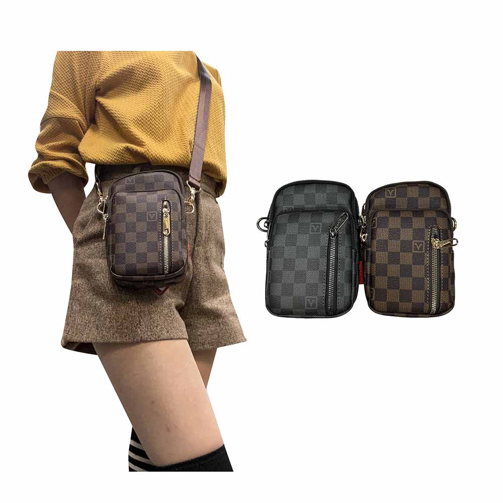 ~雪黛屋~Valenli 斜背包超小容量二層主袋+外袋共四層7.5吋手機VW1069