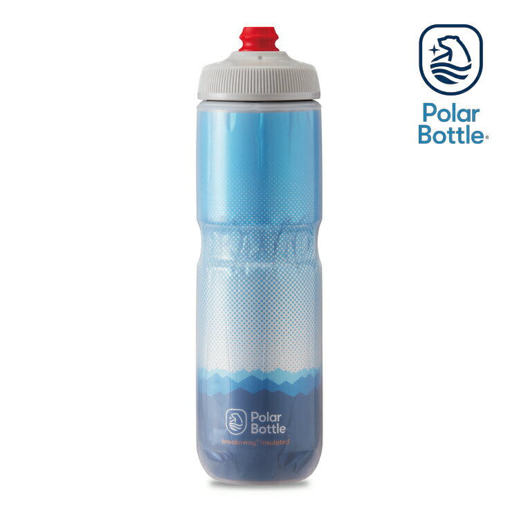 Polar Bottle 24oz 雙層保冷噴射水壺 Ridge 藍-銀 / 自行車 水壺 單車 保冷 噴射水壺