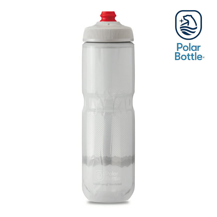 Polar Bottle 24oz 雙層保冷噴射水壺 Ridge 白-銀 / 自行車 水壺 單車 保冷 噴射水壺