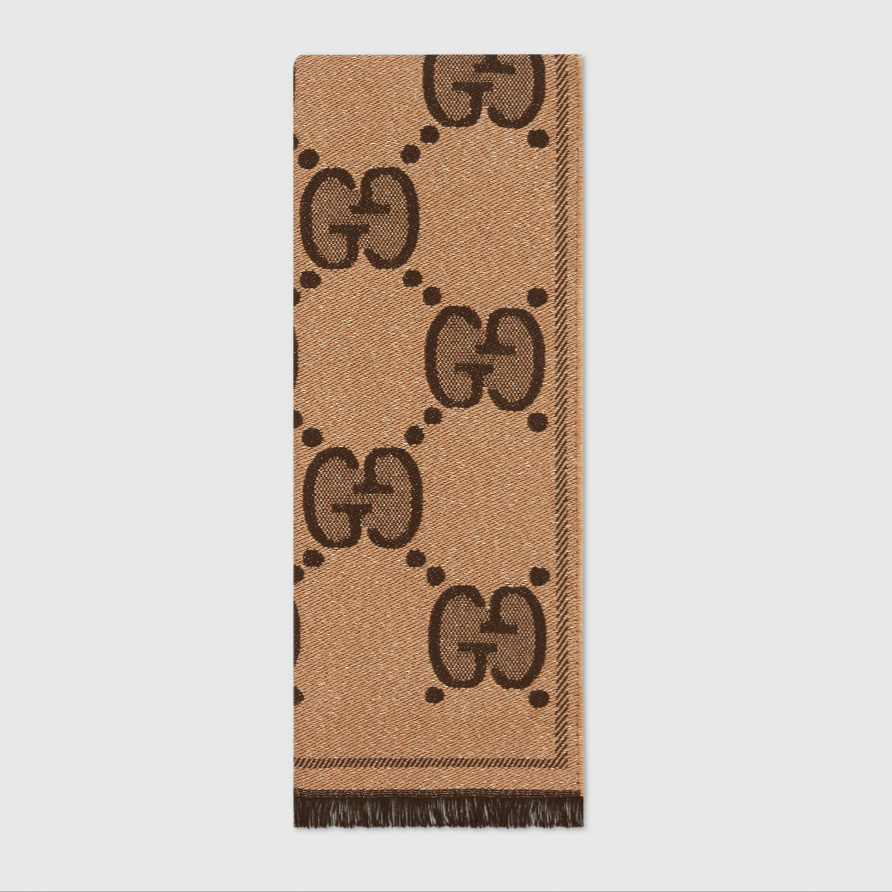 GUCCI 圍巾 Schal aus Wolljacquard mit GG Motiv