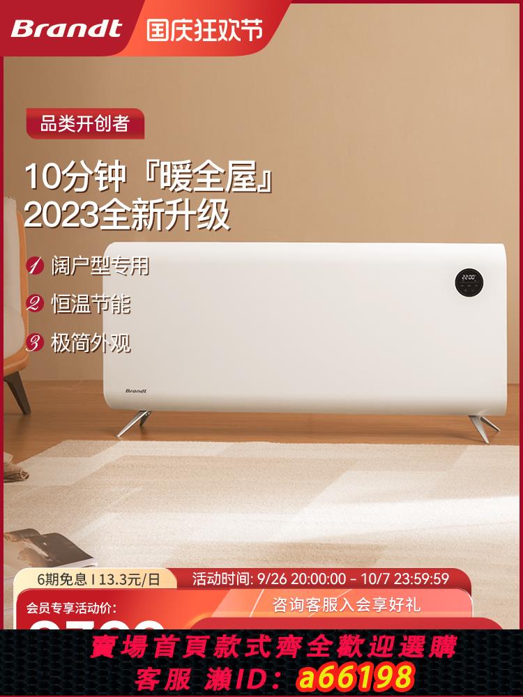 【臺灣公司 可開發票】Brandt白朗取暖器家用節能石墨烯暖氣大面積2024新款取暖神器冬季