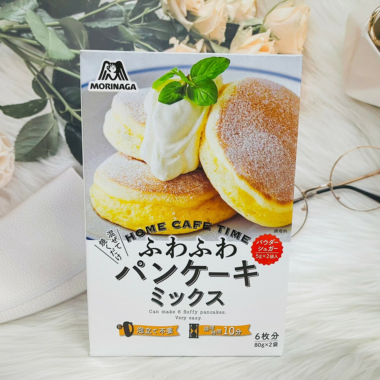 日本 MORINAGA 森永 舒芙蕾鬆餅粉 80g*2小袋（內附糖粉2包）｜全店$199免運