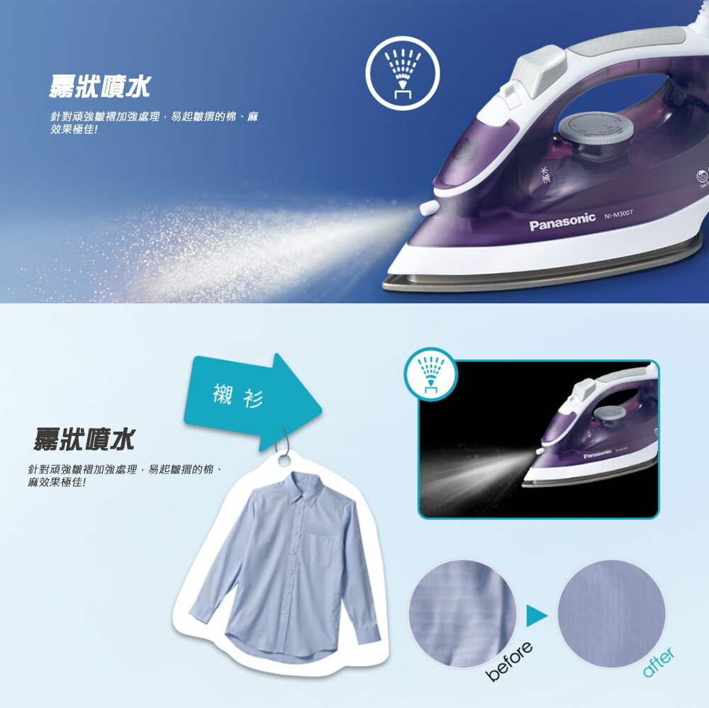 Panasonic 國際牌 蒸氣電熨斗NI-M300TA(水藍色)【APP 4%回饋】 3
