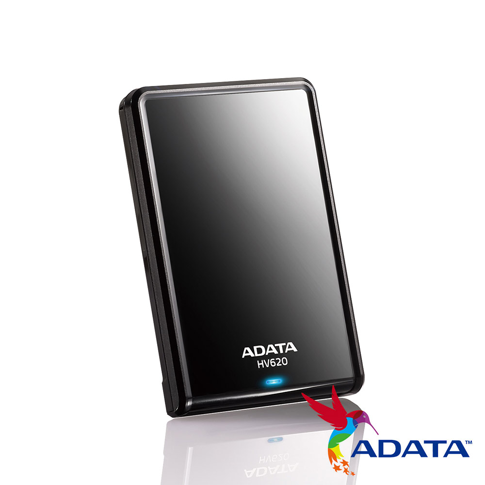  【最高可折$2600】ADATA 威剛 HV620 1TB 2.5吋 USB3.0高速 鏡面防撞耐刮黑色簡約行時尚硬碟 那裡買