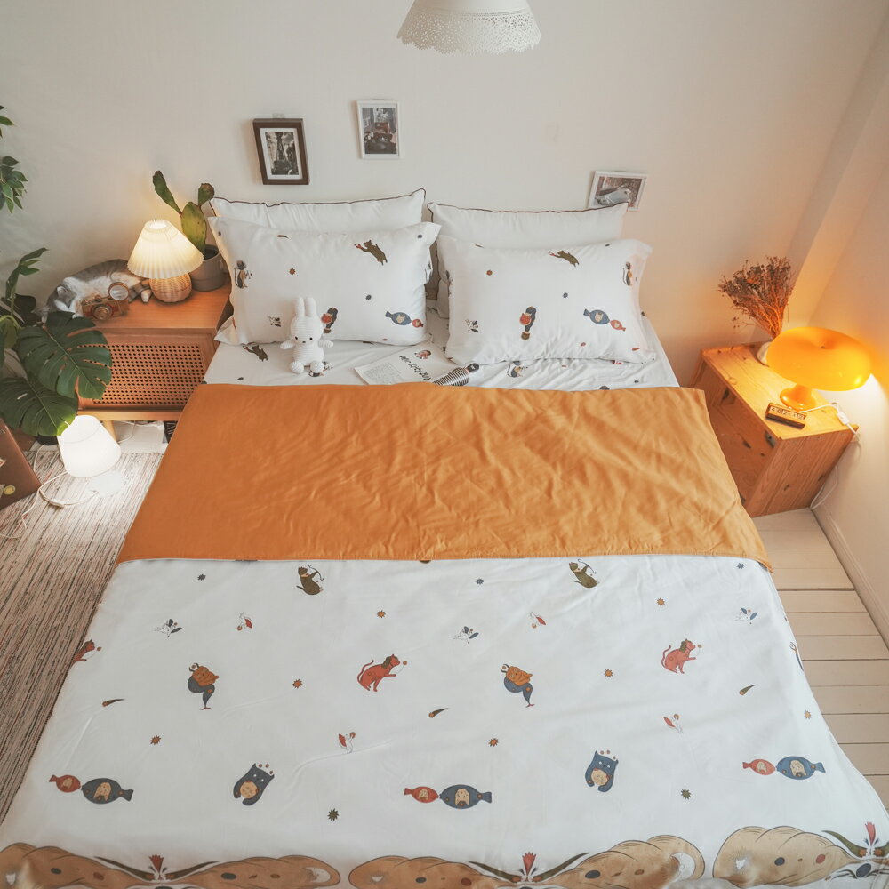 [ 星際喵子 ] 萊賽爾天絲100支 床包 兩用被組 星座床包 棉床本舖 喵 素色