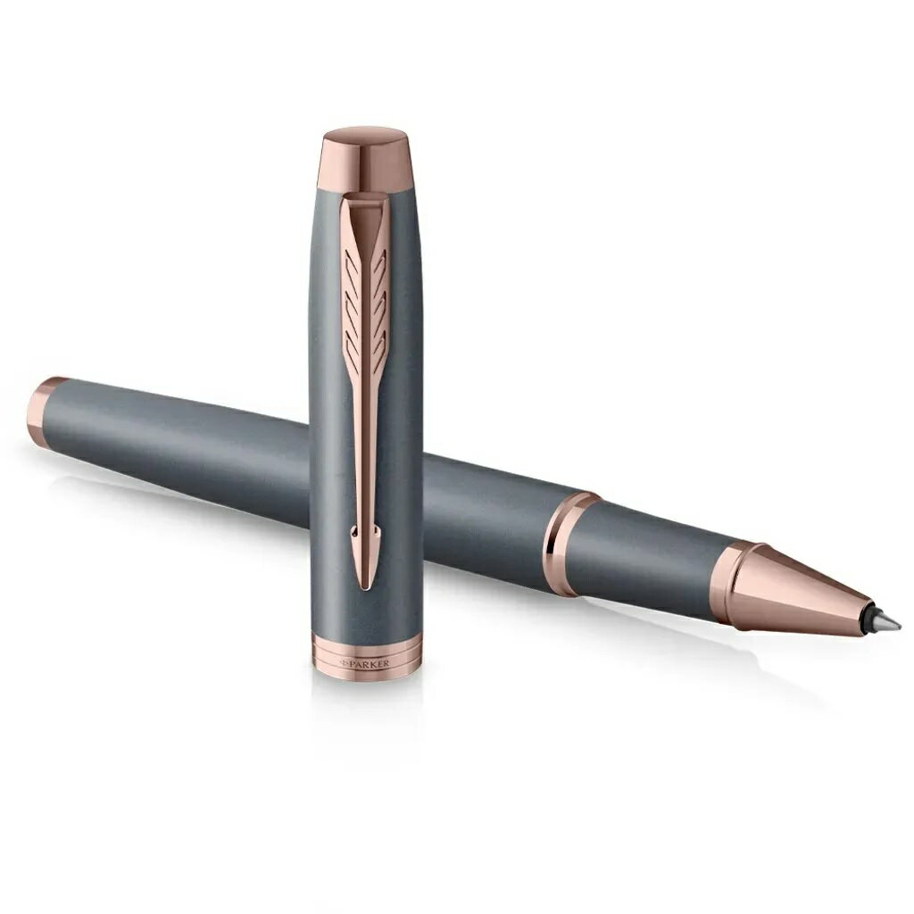 PARKER 派克 IM金屬系列暮光藍鋼珠筆 真皮筆套禮盒 3