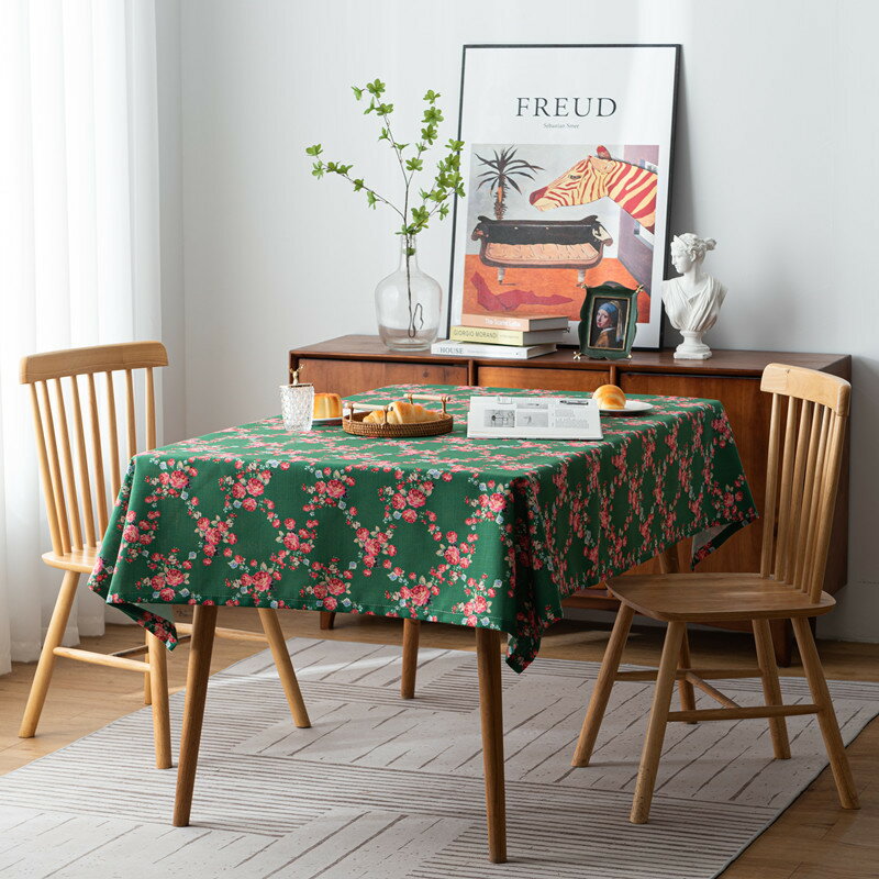 複古數碼印花彩色花桌佈長方形茶幾佈餐桌佈蓋巾