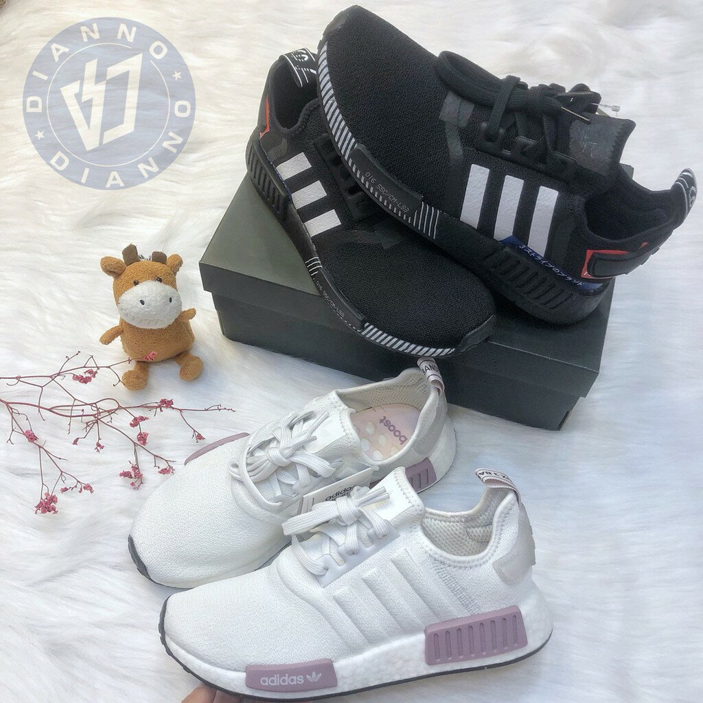 帝安諾- 實體店面愛迪達ADIDAS NMD R1 日文黑色白色白紫薰衣草EF1734