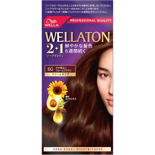 染髮乳威娜(WELLA)日本熱銷-WELLATON 2+1 (6G) 白髮專用 植物染髮劑/染髮膏2+1植物精華護髮油無臭、不傷髪＋染後頭髪具有光澤、顔色自然 【秀太郎屋】