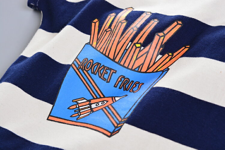 寶寶夏裝套裝1-2-3歲4男童女童裝洋氣條紋短袖短褲兩件套夏天衣服 4