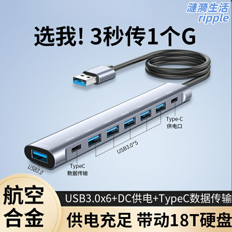 【多介面高速】USB擴展器 集線器 分線器 USB3.0集線器 筆記本擴充套件塢 多口HUB 高速傳輸 加長線材 適用華碩天選/靈耀系列 電腦介面擴充套件