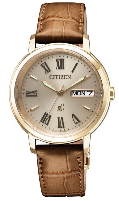 CITIZEN星辰錶 EW2423-01P xC 亞州限定魅力光動能羅馬女錶/金 33mm