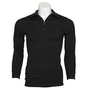 黑色厚款澳洲MerinoSkins運動型保暖衣100%純羊毛衛生衣 拉鍊立領長袖黑色(透氣衛生、天然吸濕排汗)