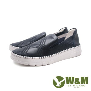 W&M(女)極簡菱格休閒鞋 女鞋－深藍色(另有純白色)