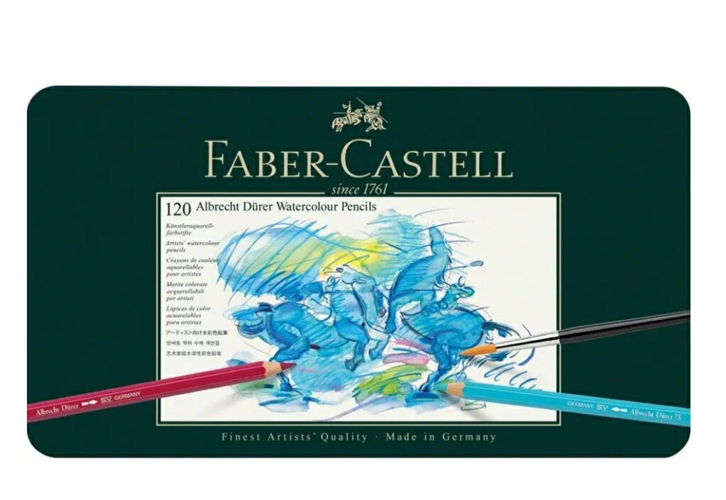 Faber-Castell水性色鉛筆綠色精緻鐵盒裝120色組*117511【領券滿額再折千12/31止】 1