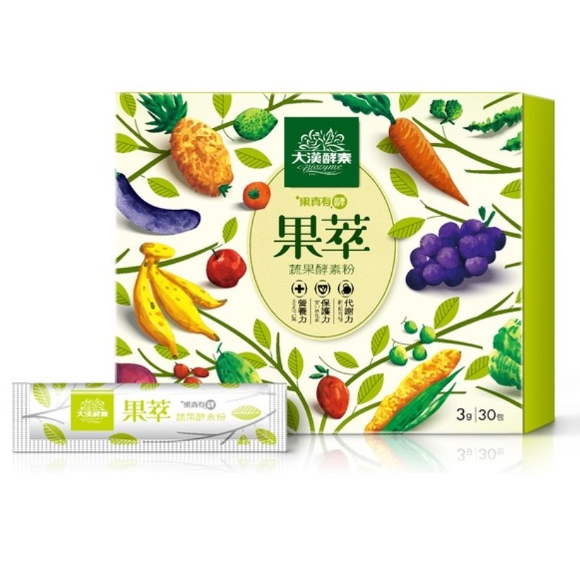 大漢酵素 果萃蔬果酵素粉3gx30包/盒 啤酒酵母、鳳梨酵素、V52 憨吉小舖