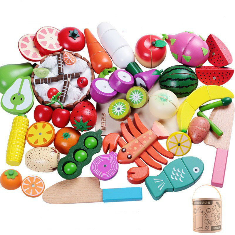切水果玩具木製水果蔬菜切切看家家酒切切樂磁性兒童過家家廚房玩具
