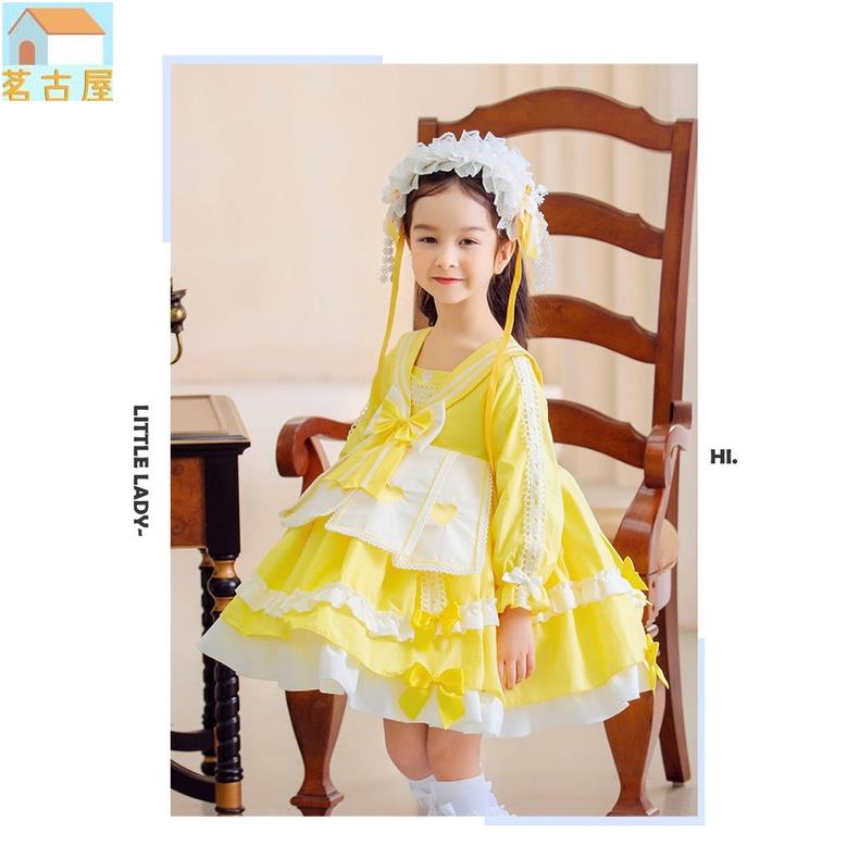 2022新款春季女童洛麗塔Lolita裙子兒童學院風公主裙蓬蓬裙棉 !