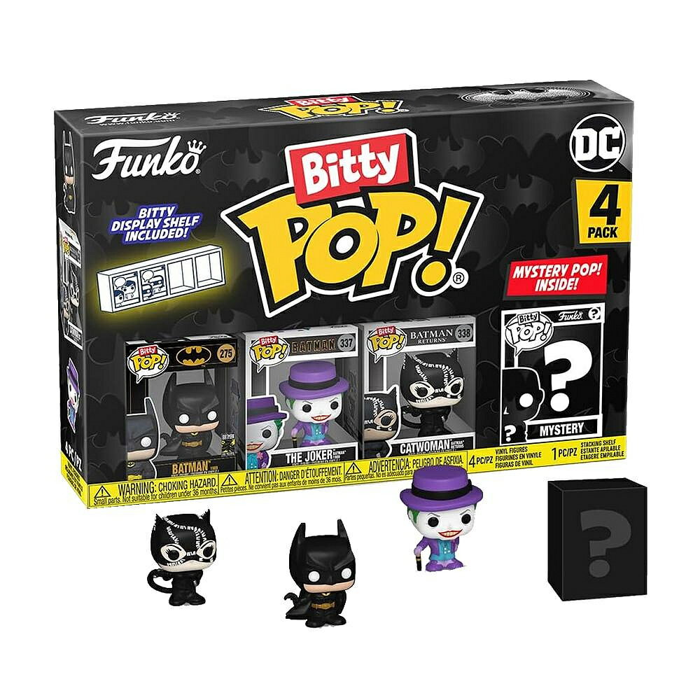 【正版授權】Bitty Pop 迷你公仔4入收藏組 蝙蝠俠 85週年 附迷你展示盒 公仔 模型 小丑 貓女 Funko - 811279