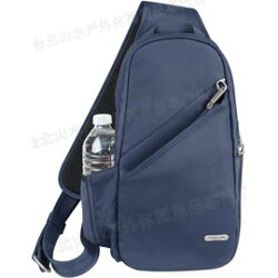 TRAVELON 單肩防盜斜背包旅遊防盜包/防盜鋼網/防搶/出國旅遊 Classic Sling TL-42887 藍 旅行用品/台北山水