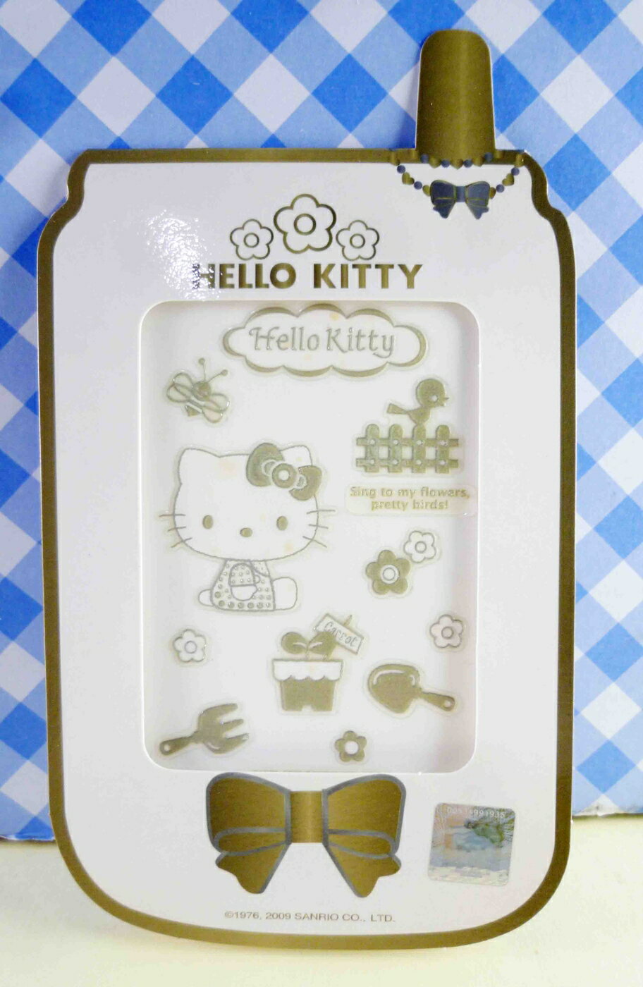 【震撼精品百貨】Hello Kitty 凱蒂貓 KITTY立體鋁鑽貼紙-澆花 震撼日式精品百貨
