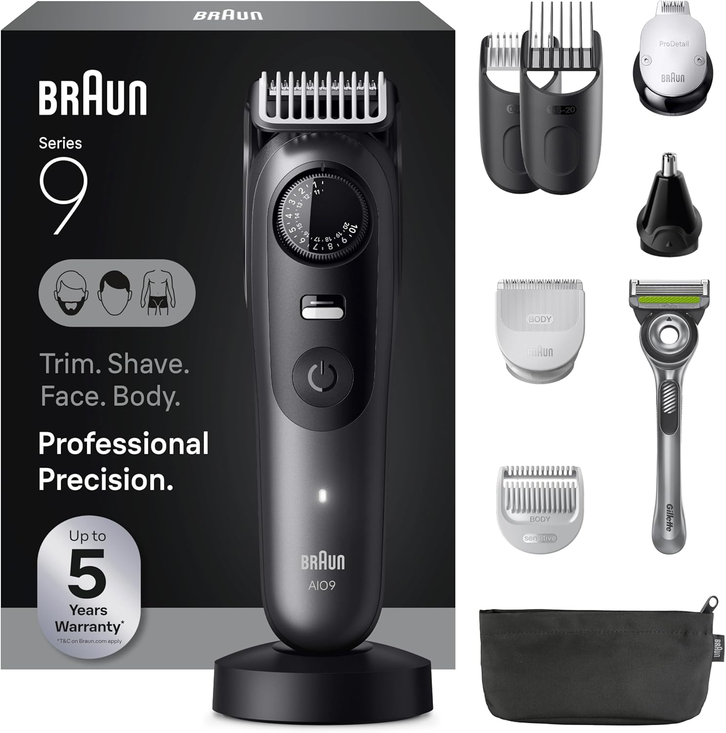 [6美國直購] Braun AIO9535 多功能修容造型器 電動刮鬍刀 除毛刀 Series 9 9535 1年保固