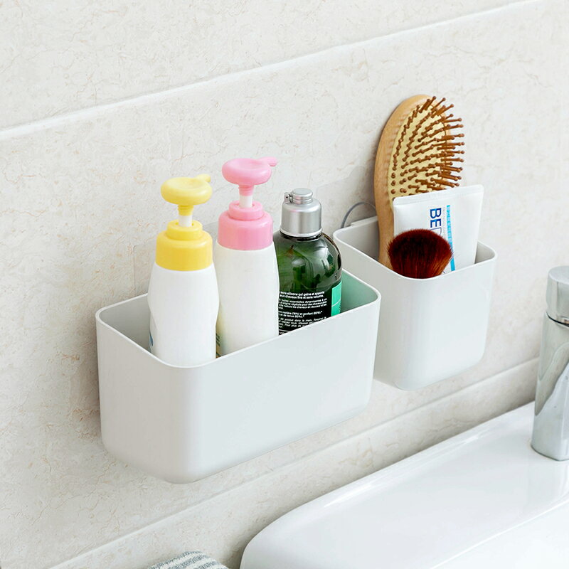 免打孔衛生間置物架浴室洗漱用品墻壁掛式收納盒牙膏牙刷筒收納架