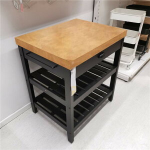 開放式廚房中島臺單獨定製吧桌一體傢用實木餐邊桌可移動料理臺