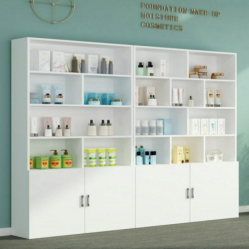 免運 美甲收納柜化妝品展示柜簡約現代置物架柜子美容院產品貨架展示架