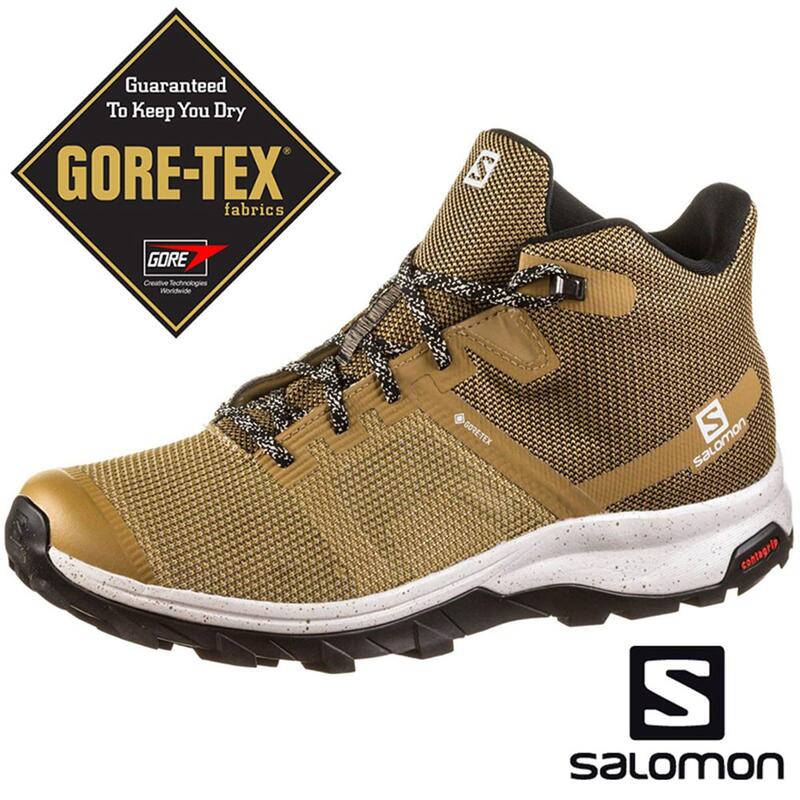 【SALOMON 法國】男 OUTline Prism GTX低筒登山鞋『藻棕/沙白/巖灰』41304900