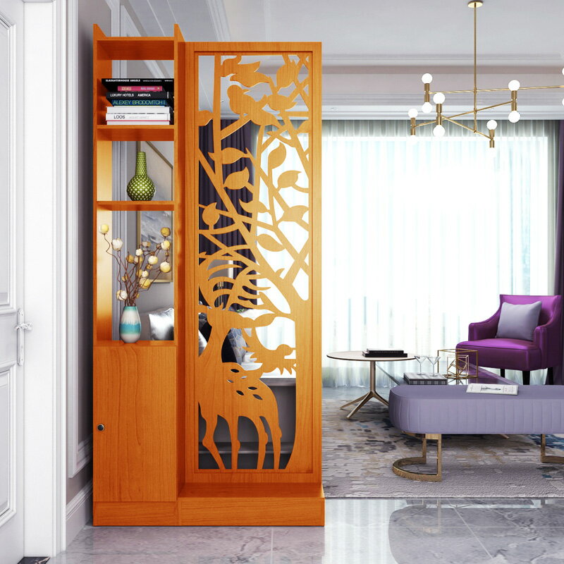 新中式 屏風 隔斷 客廳 木質 裝飾櫃臥室玄關 座屏酒櫃簡約現代 小戶型