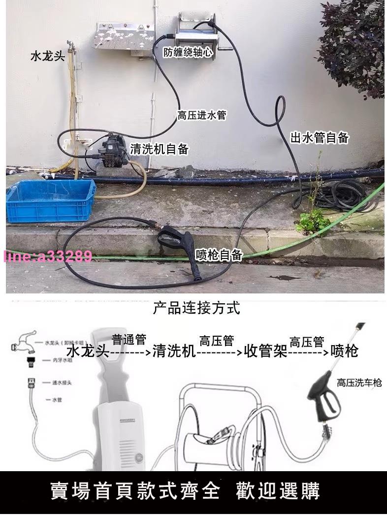 防爆鋼絲收卷器高壓水管收納架洗車機卷管器專用高壓水槍盤管器