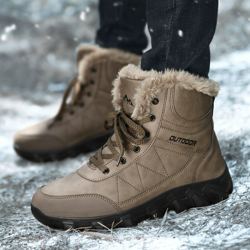 【免運】可開發票 雪靴 大碼冬季戶外訓練作業棉鞋男士高幫登山鞋防水加絨加厚雪地靴