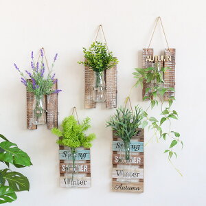 復古木質懸掛花瓶 植物盆栽水培花器壁掛壁飾 家居裝飾牆面氣氛佈置