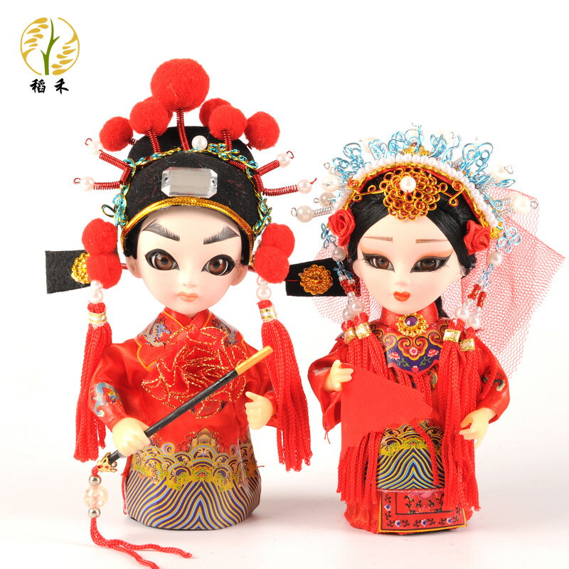 北京京劇人物戲劇人偶娃娃裝飾擺件中國風特色工藝品送外國人禮品