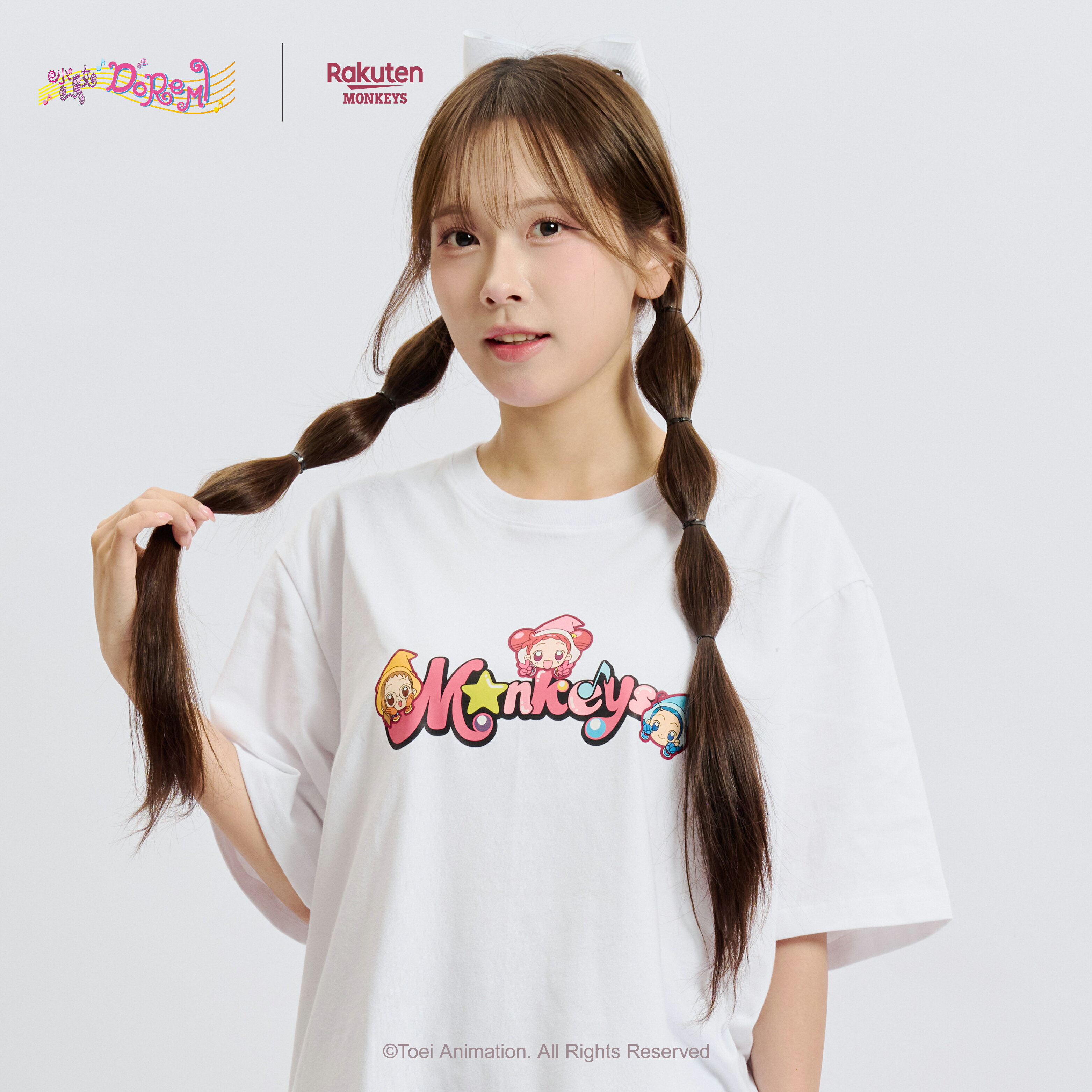 Rakuten Monkeys x 小魔女DoReMi 短T-白