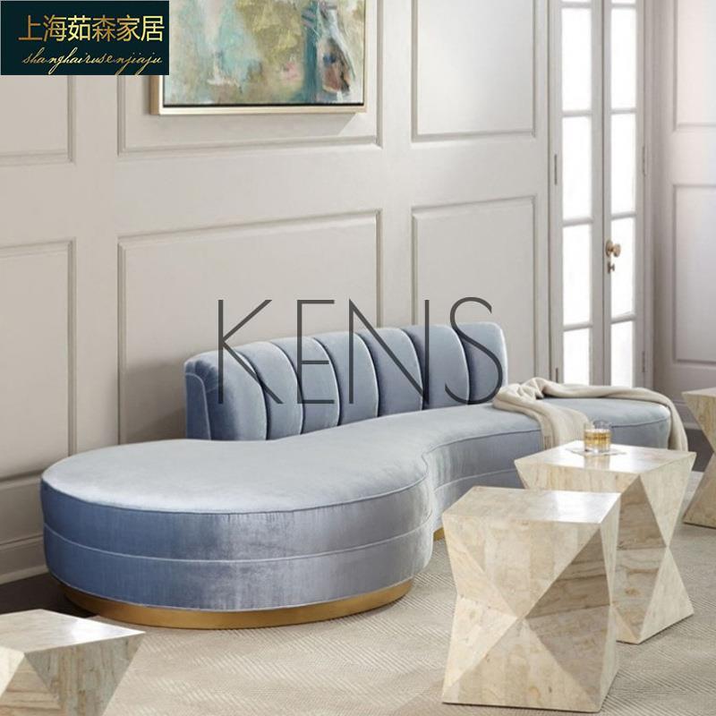【KENS】沙發 沙發椅 圓弧形布藝沙發小戶型ins網紅客廳簡約現代輕奢高檔異型轉角