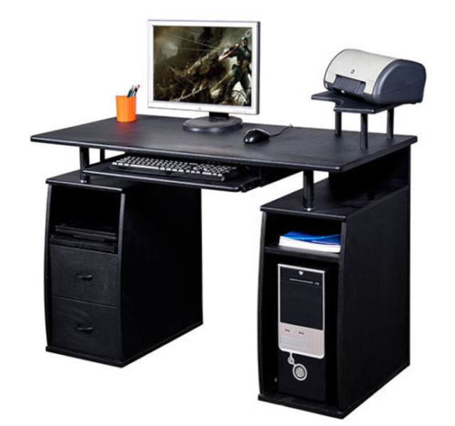 Aosom Homcom Home Office Dorm Room Computer Desk With Keyboard