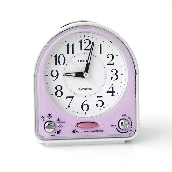 SEIKO精工音符圖案紫白色鬧鐘【NV49】柒彩年代