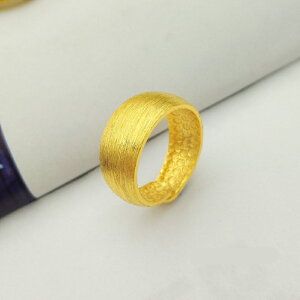 越南沙金不掉色黃金戒指男士金飾品首飾霸氣指環
