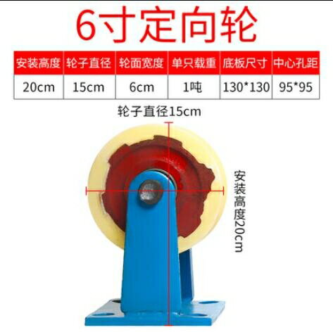8寸超重型鐵芯尼龍10寸12寸萬向輪輪子6寸工業用載重1噸拖車腳輪 99購物節