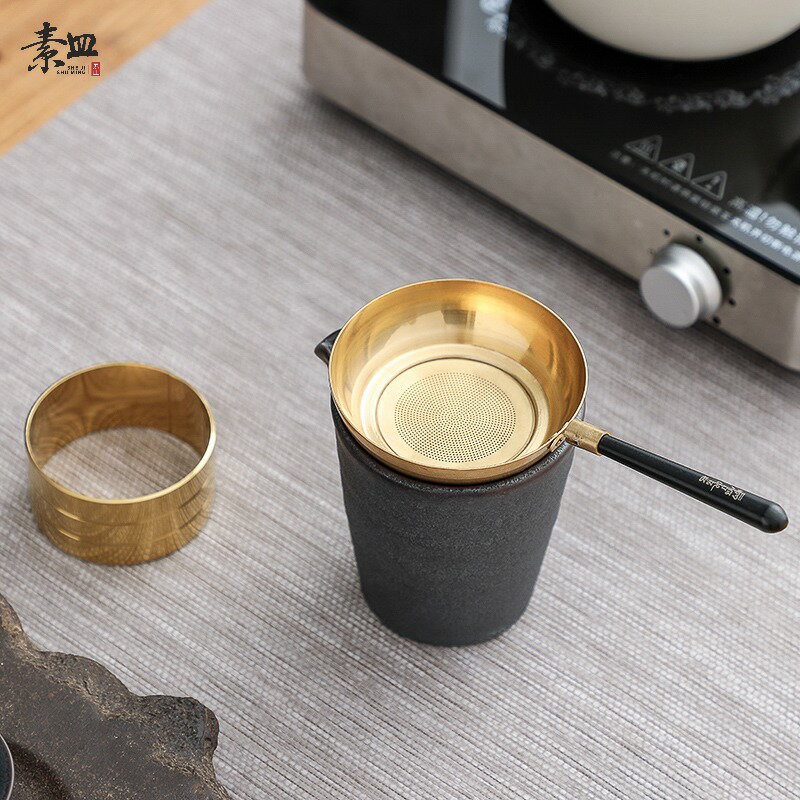 黃銅功夫茶具茶渣茶葉過濾網茶漏器茶濾過濾網茶具用品茶渣分茶器