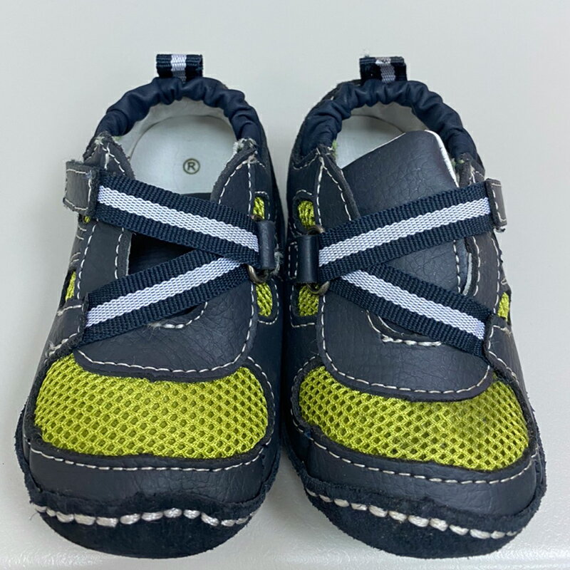 美國 Rileyroos 手工真皮無毒學步鞋/嬰兒鞋/寶寶鞋/童鞋_泰勒鞋 青草綠黑(8)（福利品）