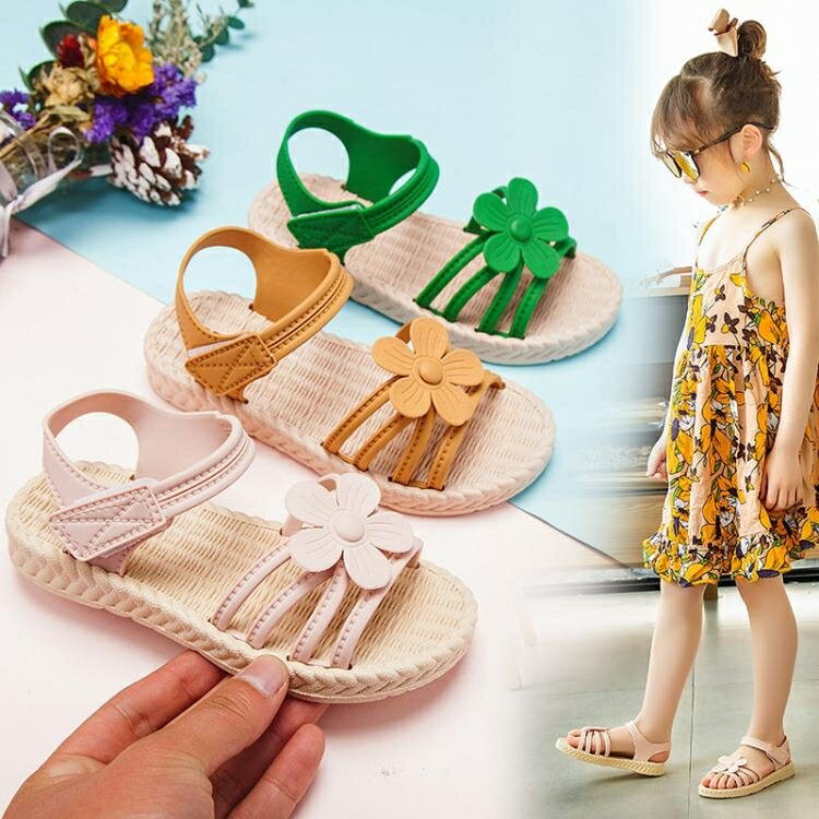 女童涼鞋 女童涼鞋2020夏季新款兒童小女孩軟底花朵時尚中大童公主寶寶童鞋
