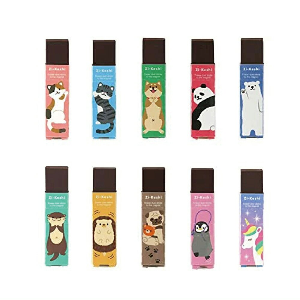 磁性橡皮擦 KUTSUWA HiLiNE Zi-Keshi 動物 橡皮擦 磁力 塗改橡皮擦 文具 開學 日本雜貨【花屋】 1