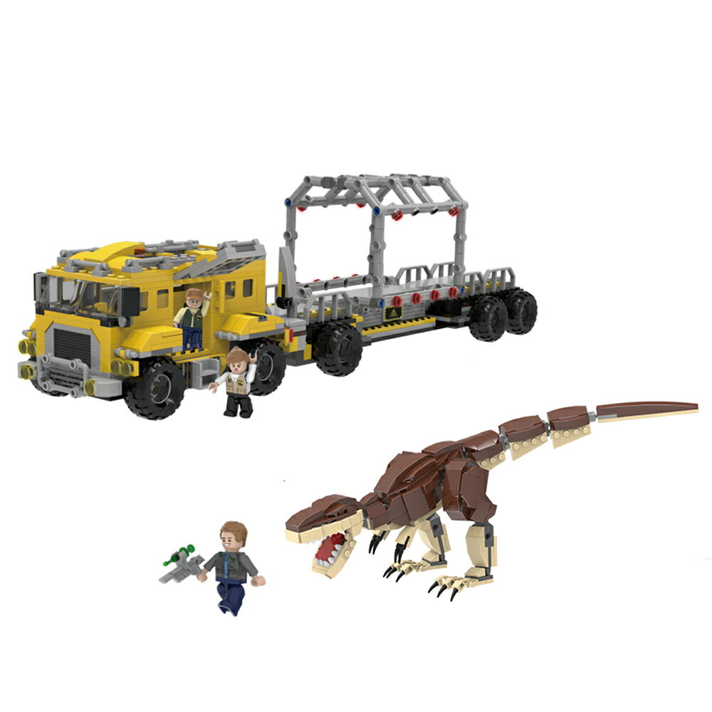 【BanBao邦寶積木楚崴】-  EW-1007 侏儸紀系列-暴龍運輸車組合