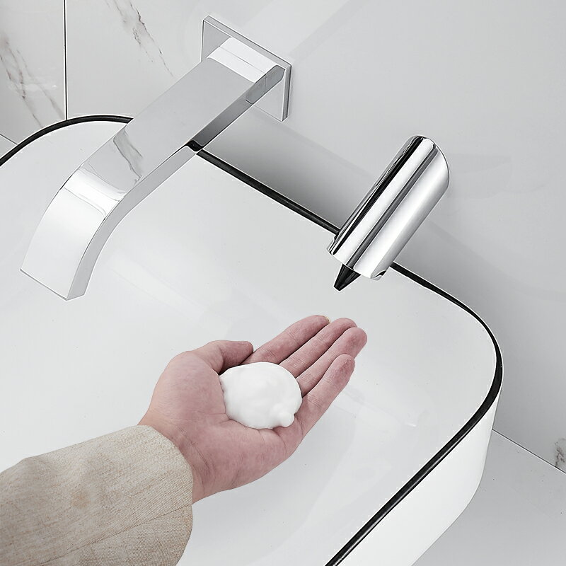 水龍頭 式自動感應皂液器 入墻式 泡沫給皂機商用衛生間 洗手液機全銅
