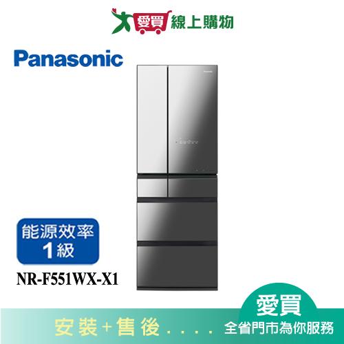 Panasonic國際550L無邊框鏡面玻璃六門變頻冰箱NR-F551WX-X1 含配送+安裝【愛買】