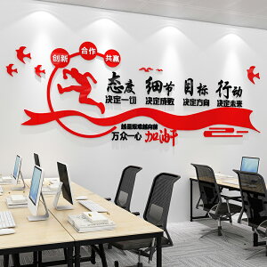 企業文化背景墻布置辦公室公司團隊創意激勵勵志標語立體墻貼紙畫