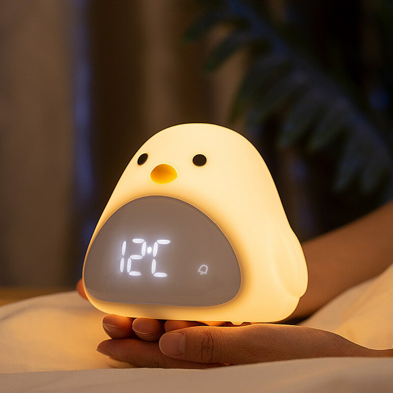 鬧鐘 時光鳥鬧鐘數顯溫度電子貪睡鬧鈴學生用床頭小夜燈智慧兒童時鐘